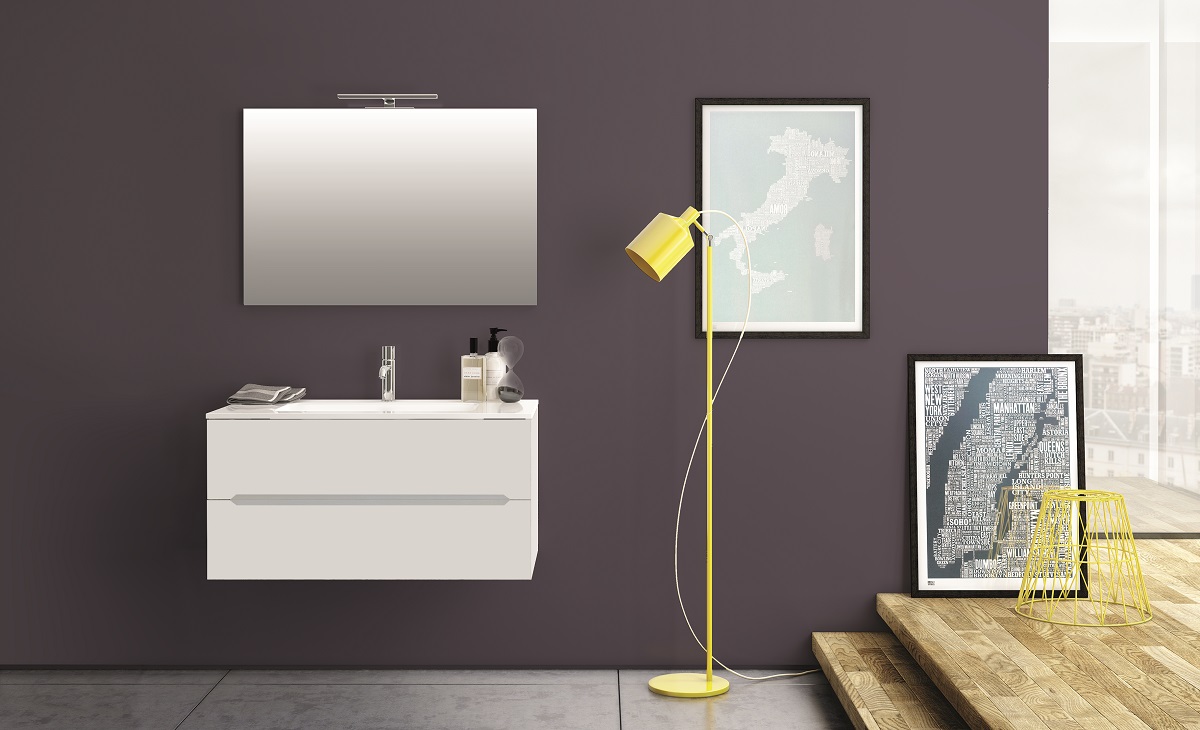 Mobile sospeso 90 con top in ceramica M90-W-C